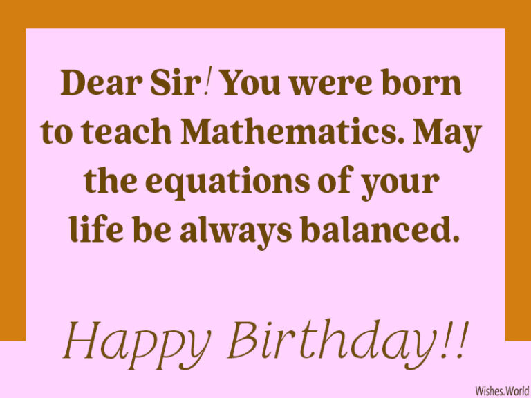 Birthday Wishes For Maths Teacher In English